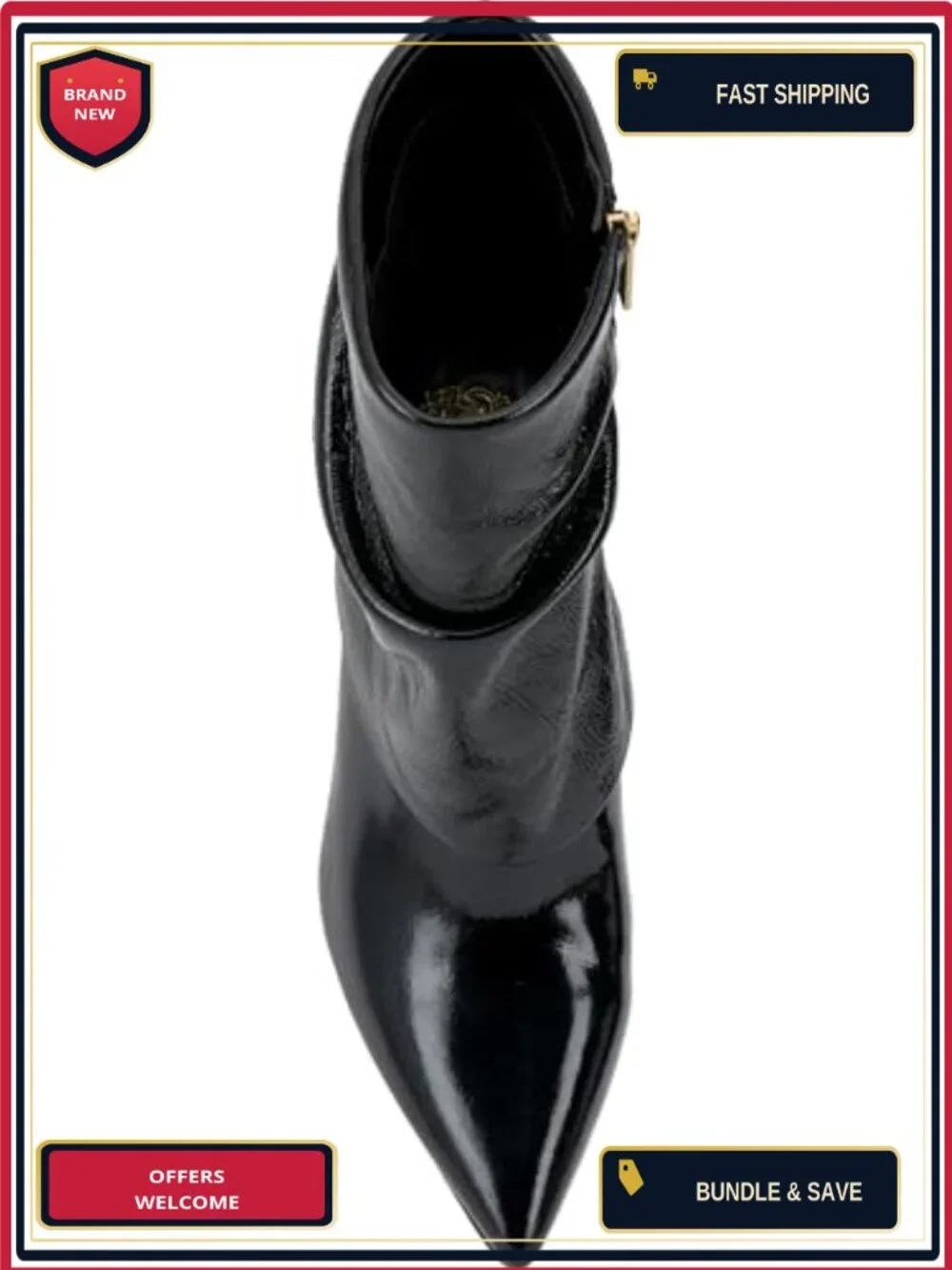 Leather Ankle Bootie Stiletto Heel Zipper Closure Pointed Toe